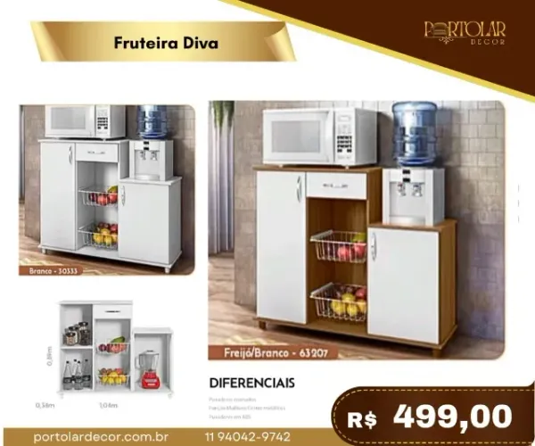 Fruteira Diva a pronta entrega 