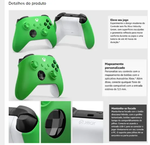 Controle Microsoft Xbox One S/x Velocity Green Verde