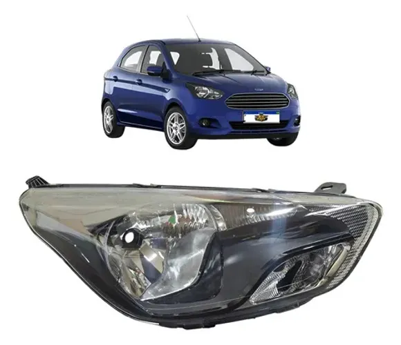 Farol Direito Ford Ka 2015 2016 2017 2018 Máscara Negra Direito/passageiro