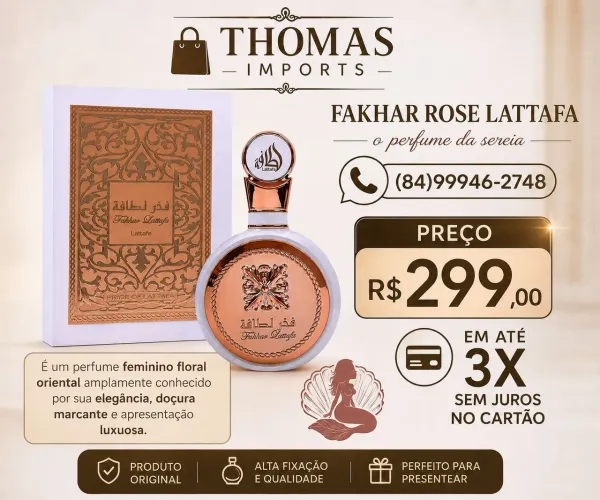 Perfume árabe Lattafa Fakhar Rose Original 