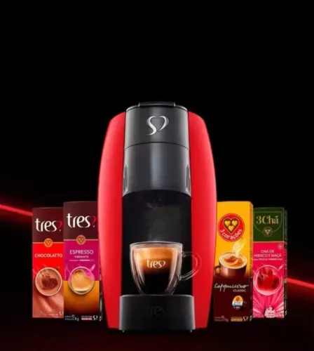 Cafeteira três corações Vermelha
