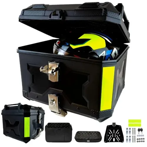 Super Promo Shopee! Bauleto 45 Litros para Moto - Kit Completo com Fixação e Segurança