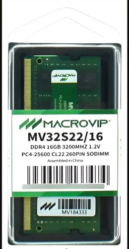 Memoria para notebook Macrovip SODIMM 16GB DDR4 3200Mhz Novo lacrado