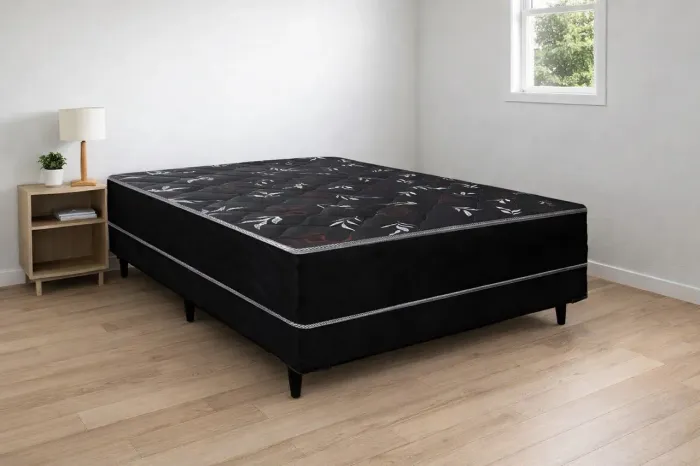 Cama Box Casal Conjugada Black Oriental LIMPA ESTOQUE 