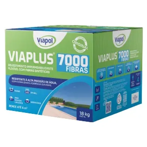 VIAPLUS 7000 Revestimento Impermeabilizante Flexível com Fibras Sintéticas