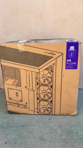 Gabinete gamer premium NZXT H9 FLOW, zero, com 4 fans incluídas, na caixa, TOP DE LINHA.