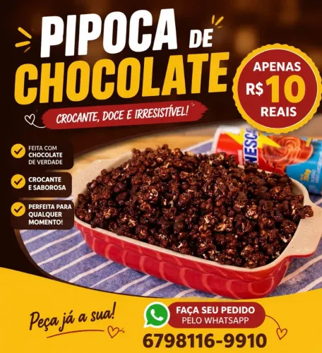 Pipoca de chocolate 