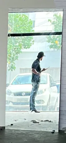 Espelho retangular com led