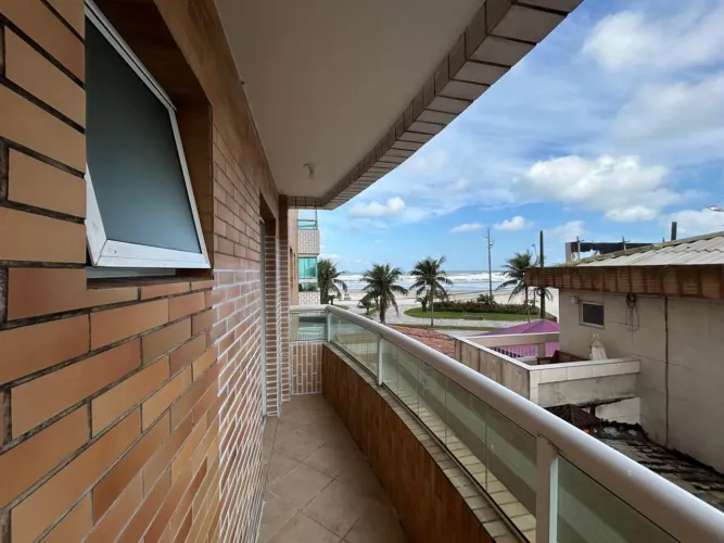 Apartamento Mobiliado com Vista Mar para Locação Definitiva na Vila Caiçara, PG.