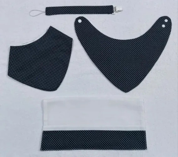 Kit Babador Bandana, Prendedor de Bico e Fralda de Boca