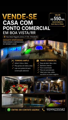 Apartamento com ponto comercial e área de lazer.