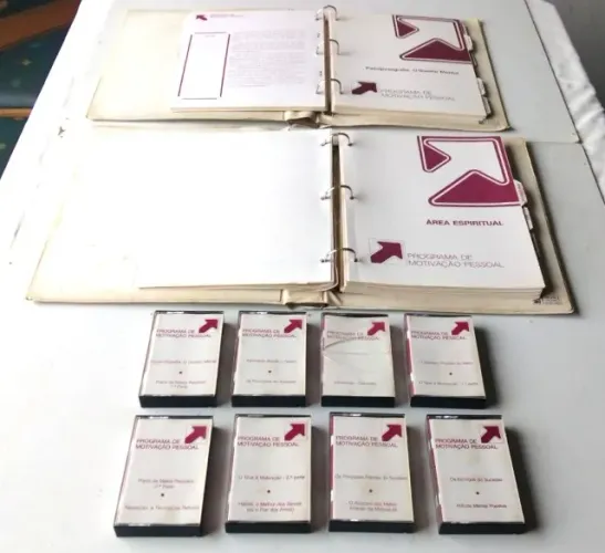Material Vintage Kit 7 Fitas K7 + 2 Apostilas (Prog. de Motiv. Pessoal - PMP) - Anos 80