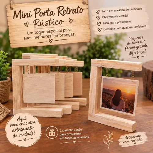 Mini Porta Retrato/Logo Rústico