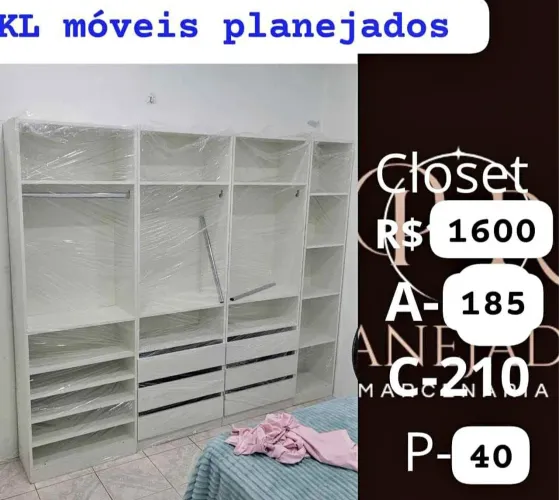 Closet Casal com profundidade de 40cm