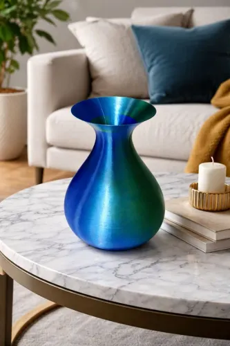 Vaso Impressão 3D Bicolor Verde e Azul