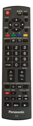 Controle Remoto Panasonic Vieja Para Vídeo Cassete Tv Dvd # (Usado)