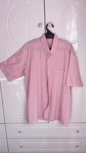 Camisa Rosa Manga Curta Masculina G