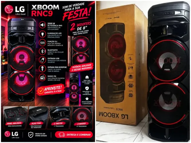TORRE DE SOM LG XBOOM RNC9 - SOM DE ALTA POTÊNCIA PARA FESTAS