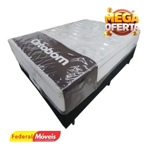 Cama Box Colchão e Base Exclusive Gel Casal 1,38m ENTREGA HOJE 