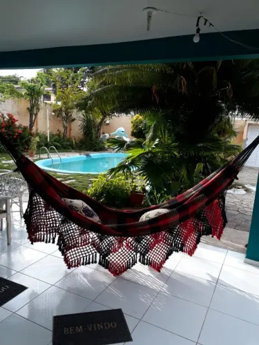 Rede para casal tipo couro de boi cor xadrez vermelho com preto 100% algodao