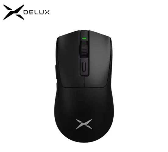  Mouse Gamer Sem Fio Delux M600 ? PAW3311, 12K DPI, 52g, 1000Hz, Preto, Novo