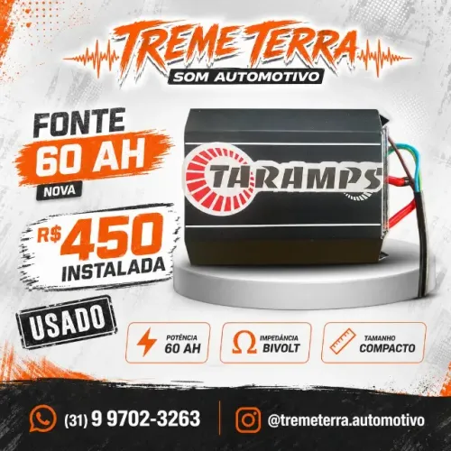fonte automotiva nova taramps 60 ah