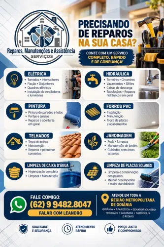 Serviços e Reparos Residenciais - Eletricista, encanador, pintor, jardineiro.