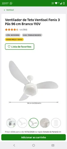 Ventilador de teto 