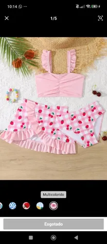 Biquíni infantil com sainha 