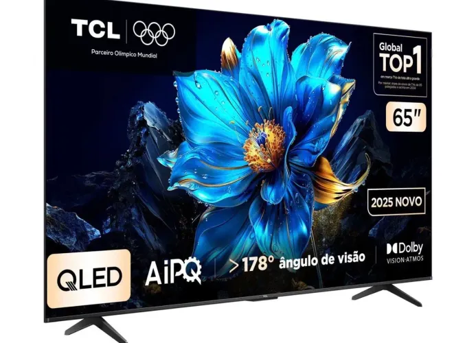 Smart TV 65" TCL 4K UHD QLED 65P7K Google TV AiPQ Google Assistente 3 HDMI 1 USB 
