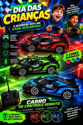 Carrinho de Controle Remoto Drift Azul, Verde, Vermelho Metálico Novo Promoção