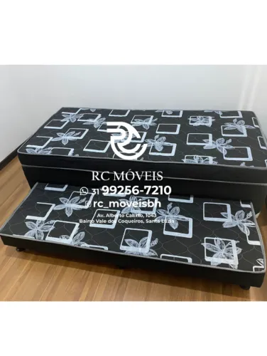 Cama Box Solteiro Bibox com Cama Auxiliar - Colchão D33 (88 x 1,88)
