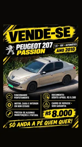 Peugeot 207 Sedan Passion XS 1.6 Flex 16V 4P AUT 2010