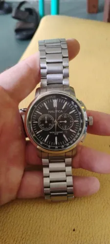 Relógio Náutica masculino pulseira de aço