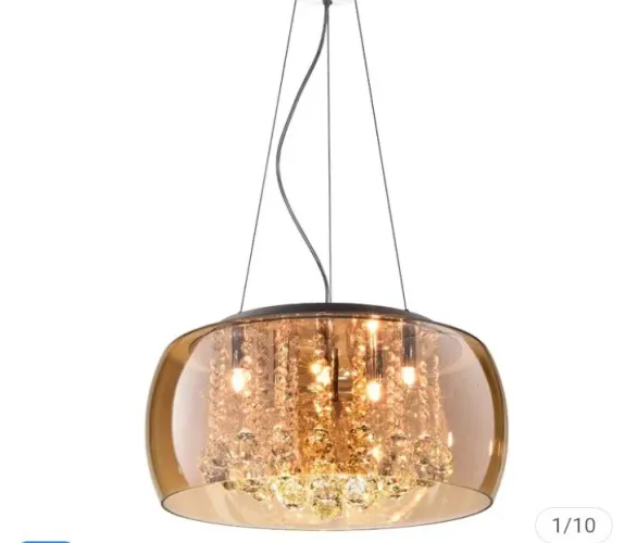Lustre Pendente de Cristal Ambar
