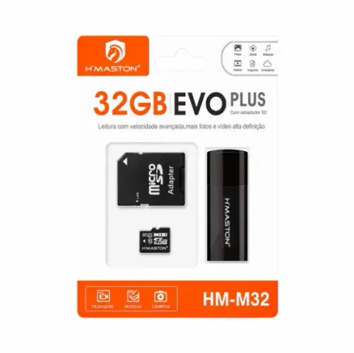 Cartão Memória 32gb Micro Sd Com Kit Adaptador Para Câmera - H'MASTON