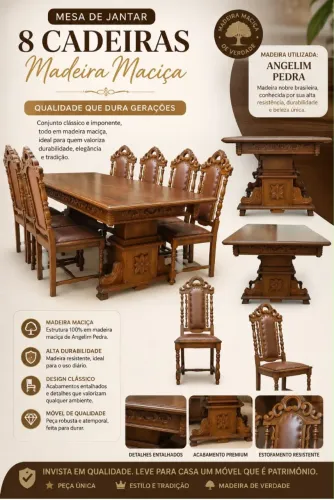 Mesa de madeira maciça 