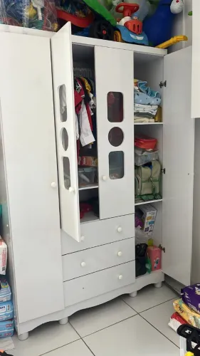 GUARDA ROUPA INFANTIL MDF BRANCO