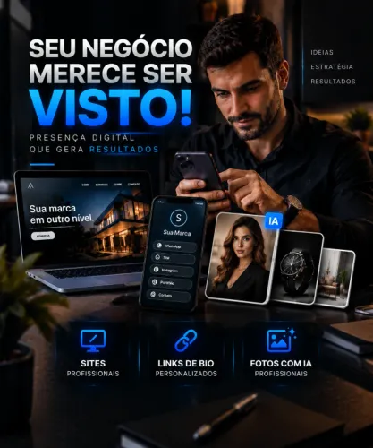 SITES PROFISSIONAIS E ENSAIO DE FOTOS COM IA