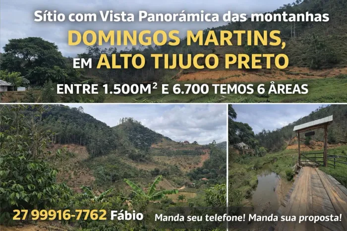 Sítio com Vista Panorâmica das Montanhas - Domingos MartinS, troco POR VEICULOS E IMOVEIS