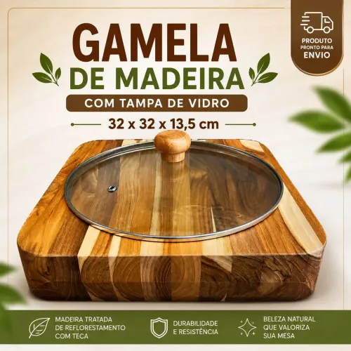 Gamela de madeira