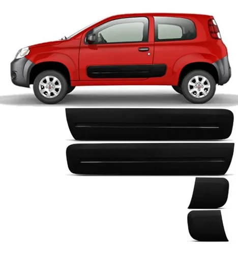 Friso Lateral Fiat Uno Vivace 4 Portas 2011/ - Mod Original Preto / Grafite