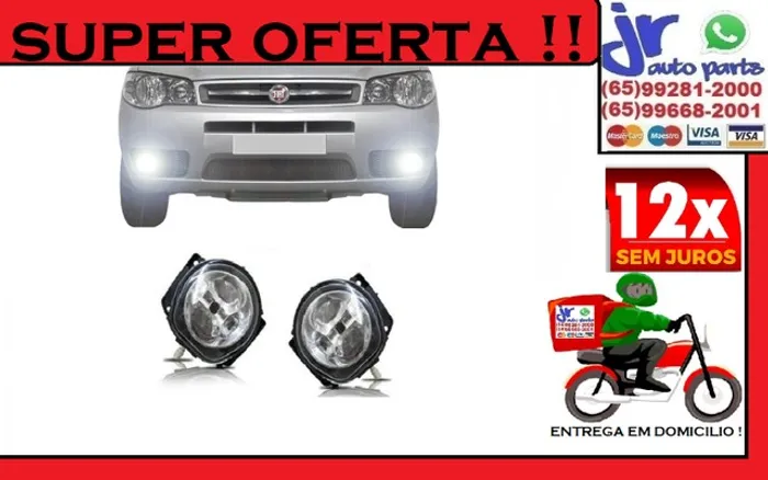 Par Farol de Milha Palio G3 2004 a 2010 Auxiliar Neblina 