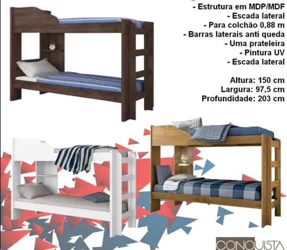 Quarto cama solteiro beliche