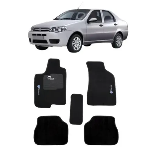 Tapete Carpete Fiat Siena /2007 - Preto 5 Peças - Ecotap
