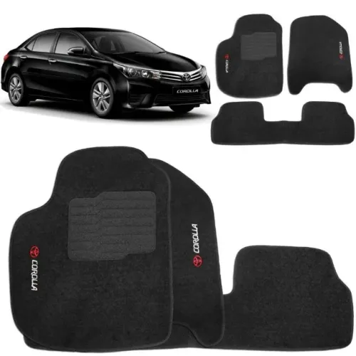 Tapete Carpete Toyota Corolla 2008 à 2017 - Grafite 3 Peças - Ecotap