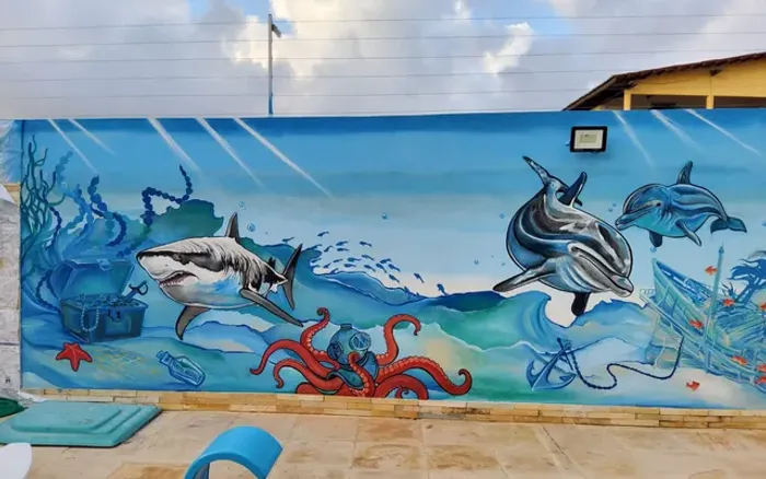 Pintura Artistica para área da Piscina