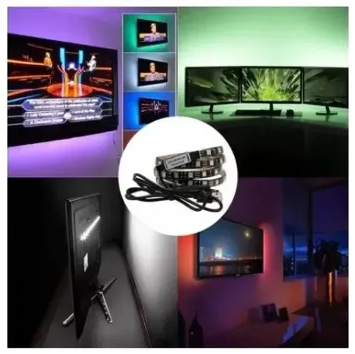Fita de Led RGB Usb 3 metros para TV Computador 5V Pc Game Messa Pc Game