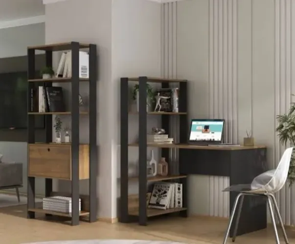 Promoção Conjunto Mesa Escritorio + Estante - 30/10/24