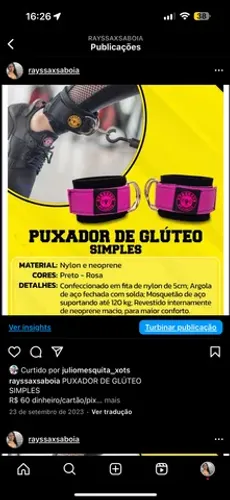 PUXADOR DE GLÚTEO SIMPLES R$ 70